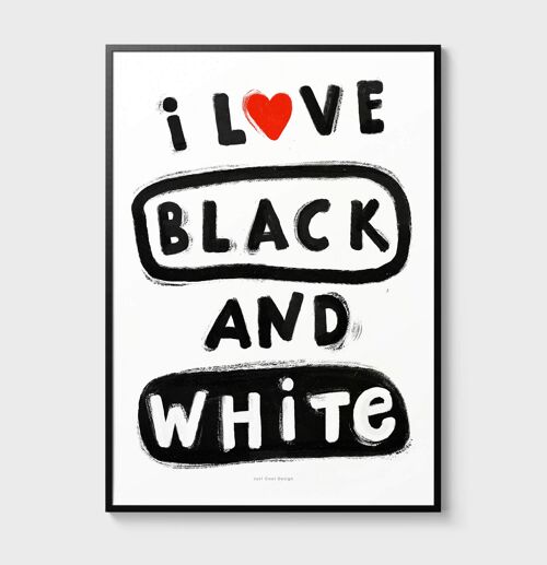 A5 I love black & white | Illustration art print