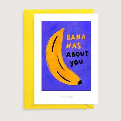 Plátanos sobre ti | tarjeta de ilustración