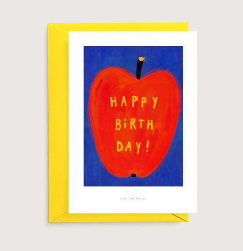 Happy birthday apple | Illustration card
