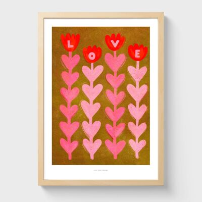 A4 Love flowers | Illustration art print