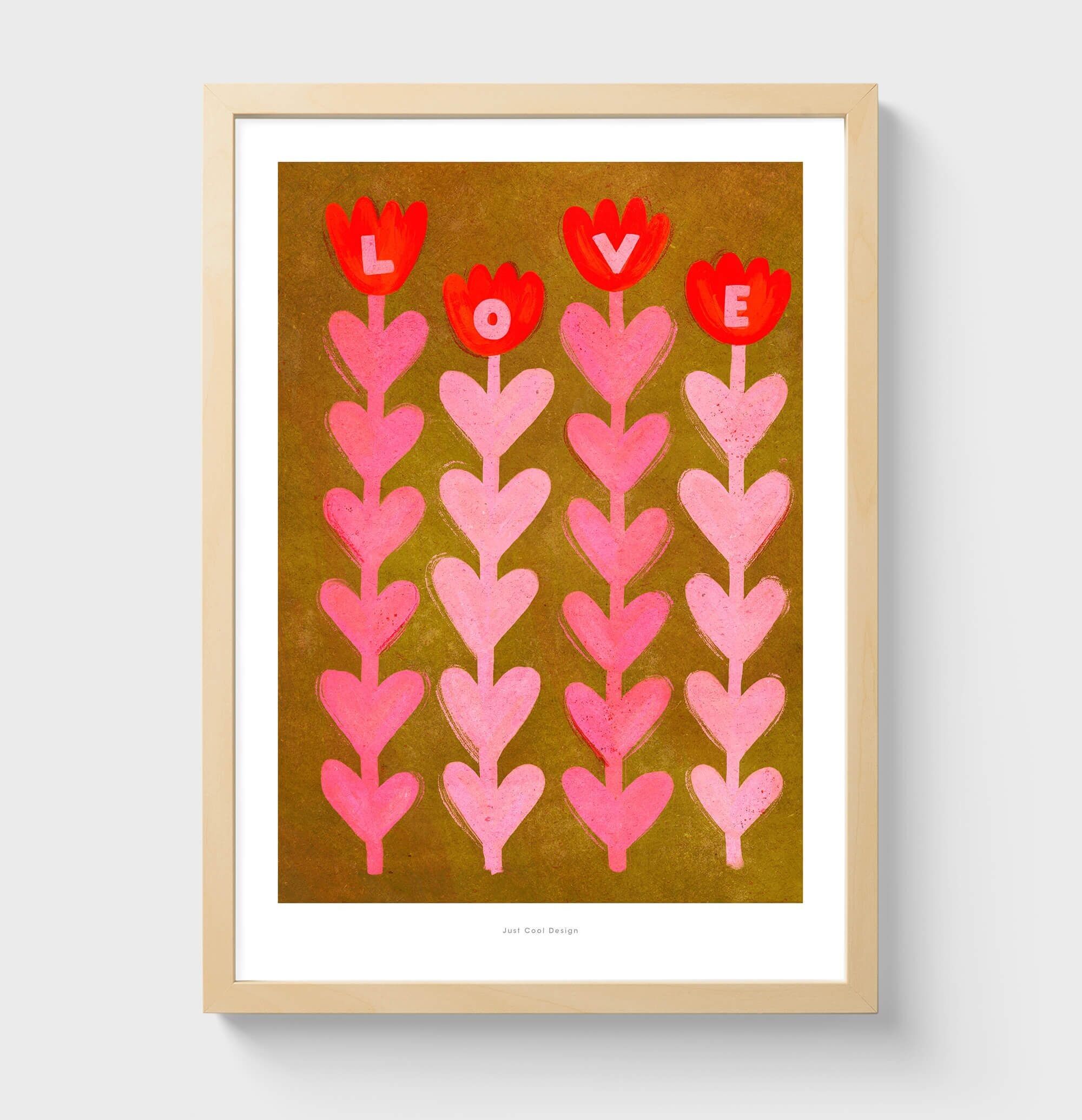 A3 Love flowers | Illustration art print