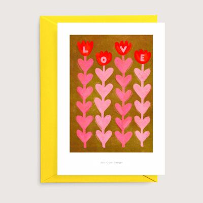 Fleurs d'amour | Carte d'illustration