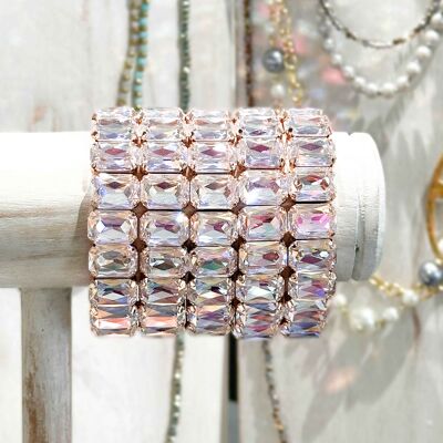 Bracelet en cristal K9 de haute qualité - Rose Pâle - Forme rectangle