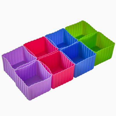 Yumbox Silicone Bento lunchbox cups set of 8 mini cubes - multicolour