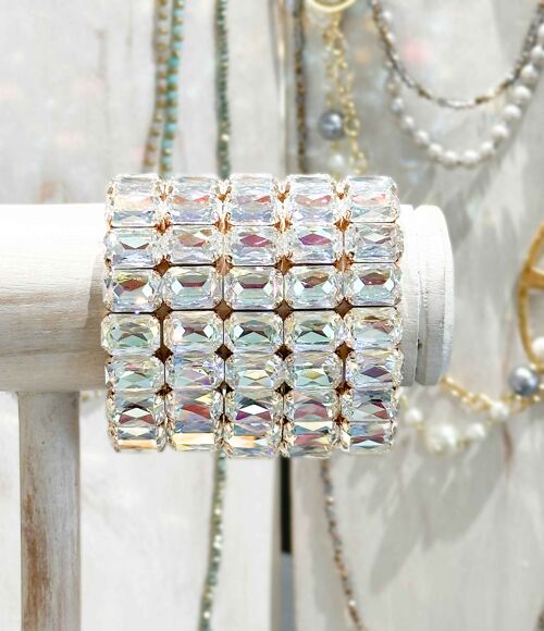 Bracelet en cristal K9 de haute qualité - Aurore Boréale - Forme rectangle