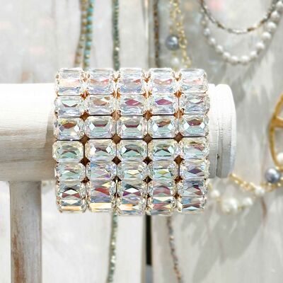 High quality K9 crystal bracelet - Aurora Borealis - Rectangle shape