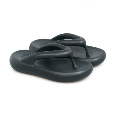 Roxe black. EVA flat slave sandal with thick double density sole, soft, comfortable and light.