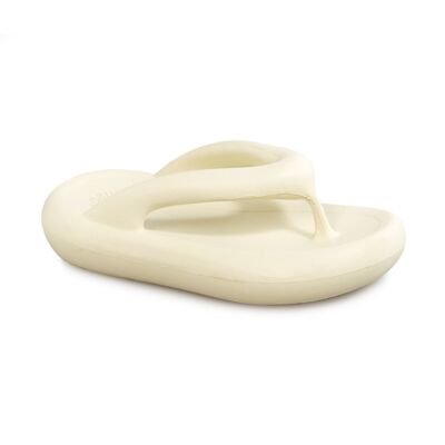 Roxe Bianco sporco.   Sandalo piatto alla schiava in EVA con suola spessa a doppia densità, morbido, confortevole e leggero.