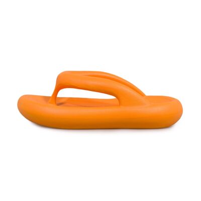 Carotte orange Roxe. Sandale esclave plate en EVA avec semelle épaisse double densité, douce, confortable et légère.