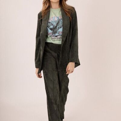 Blazer oversize foderato in velluto estivo millerighe - VESTA