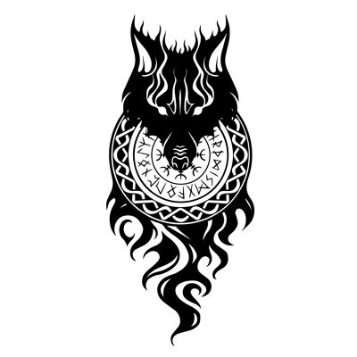Tatuaje de lobo vikingo