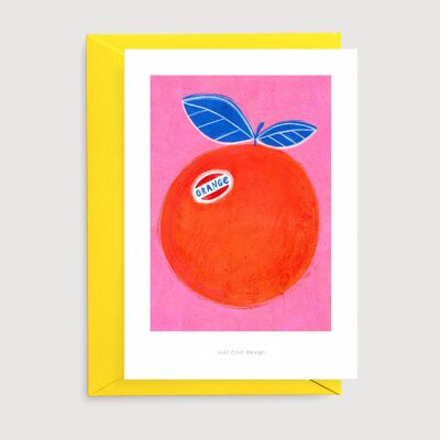 fruta naranja | tarjeta de ilustración