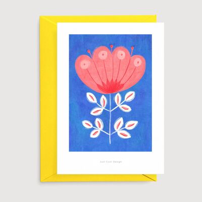 Flor rosa | tarjeta de ilustración