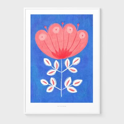 A4 Fleur rose | Impression d’art d’illustration