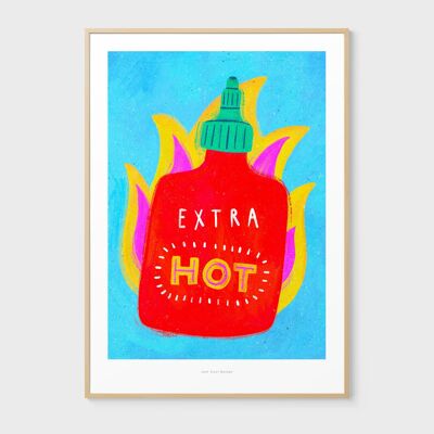 A3 Extra hot sauce | Illustration art print