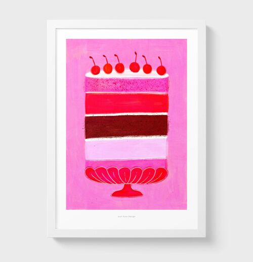 A4 Cherry cake | Illustration art print