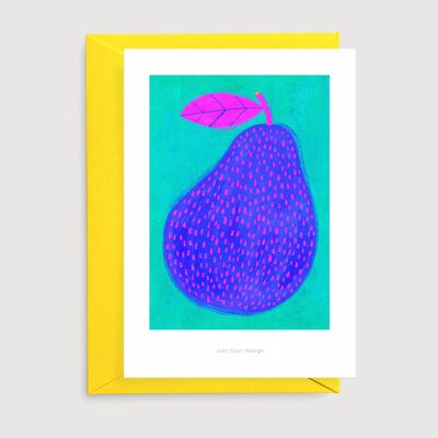 Pera azul | tarjeta de ilustración