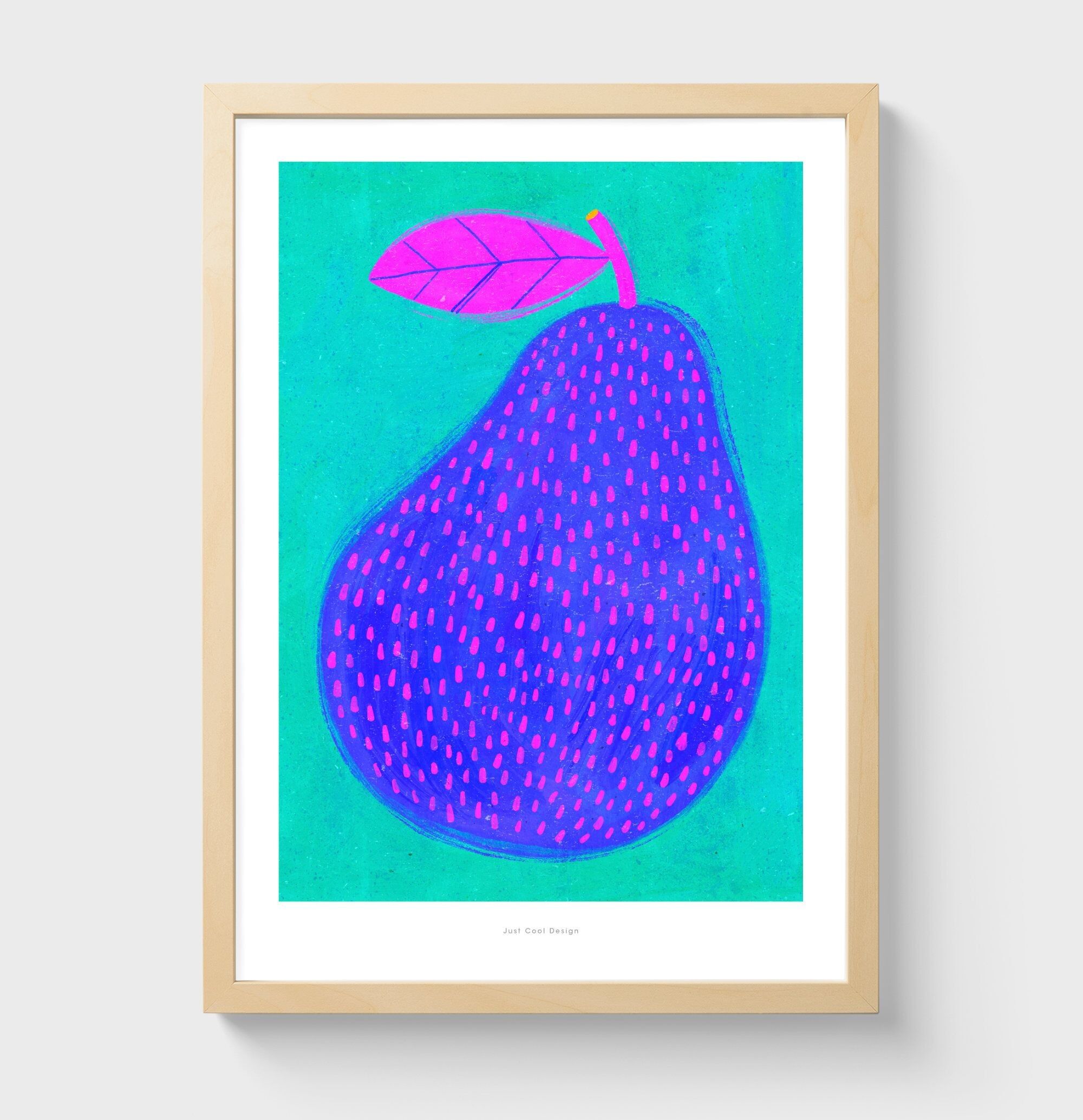 A3 Blue pear | Illustration art print