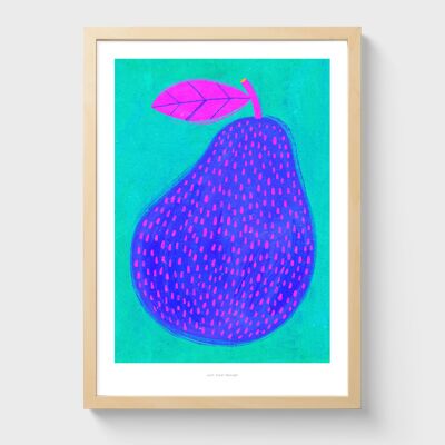 A4 Blue pear | Illustration art print
