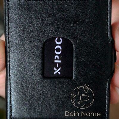 X-POC Kreditkartenhülle "Erde + Name" Personalisierbar