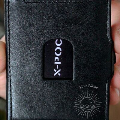 Il porta carte di credito X-POC “Sole + Nome” è personalizzabile