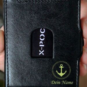 Étui pour cartes de crédit X-POC « Anchor + Your Name » Personnalisable