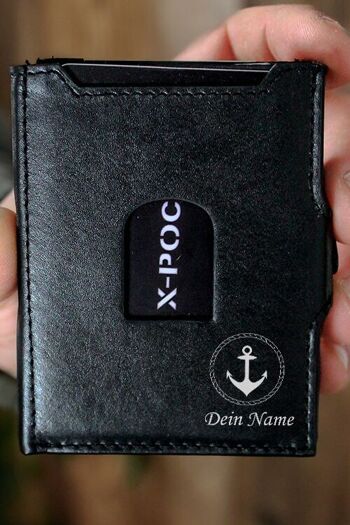 Étui pour cartes de crédit X-POC « Anchor + Your Name » Personnalisable 4