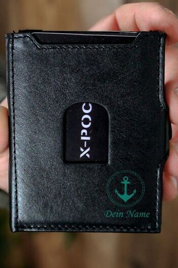 Étui pour cartes de crédit X-POC « Anchor + Your Name » Personnalisable 7