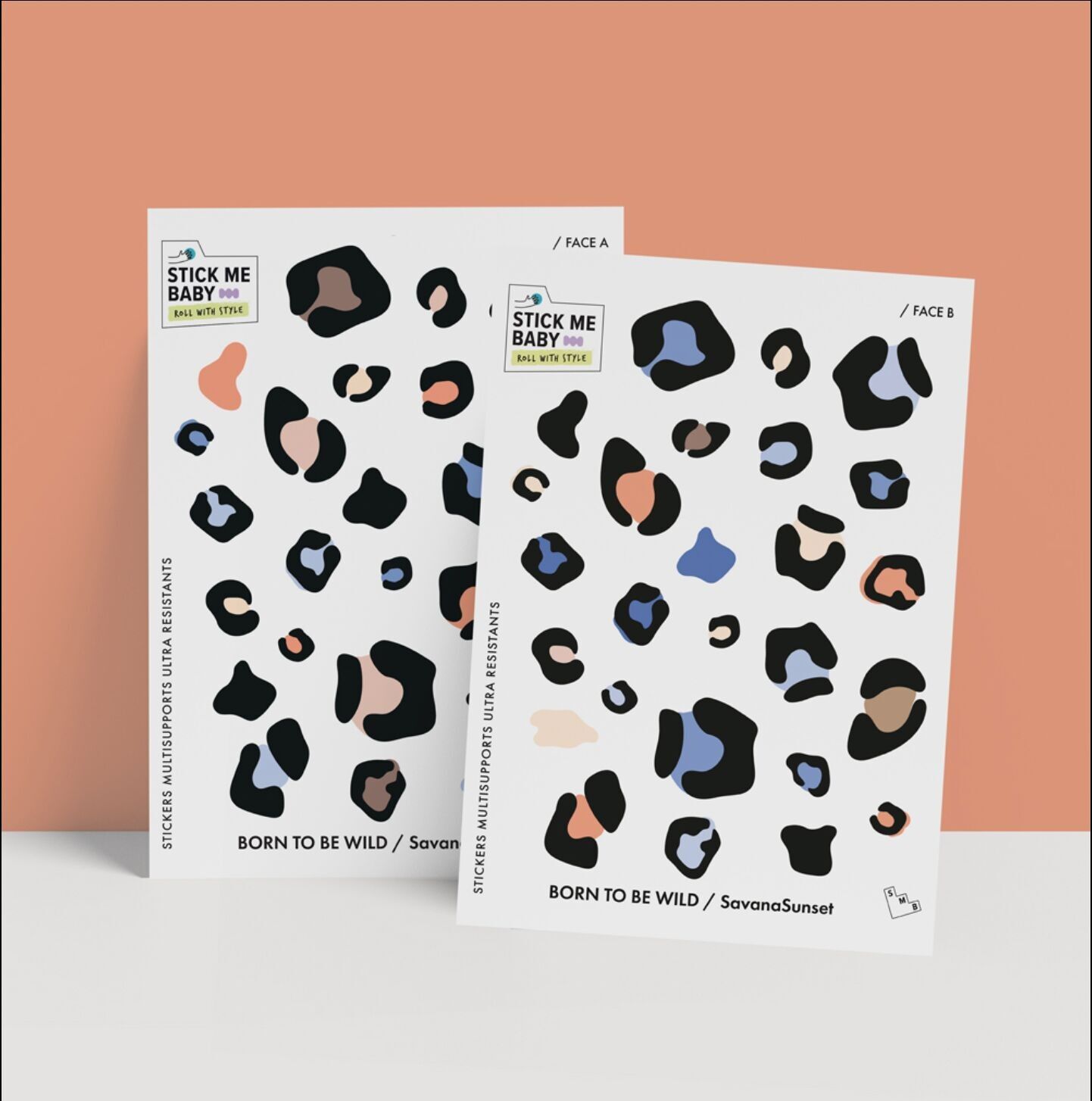 Fogli di adesivi (14,5x19 cm) Leopardo: NATO PER ESSERE SELVAGGIO