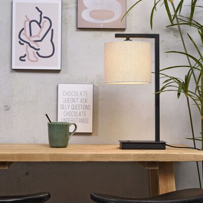 Table lamp BOSTON light linen