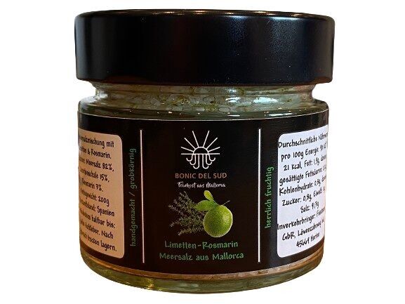 Sale marino di Maiorca con lime fruttato e rosmarino