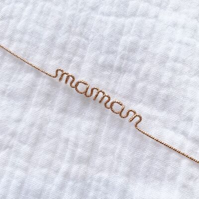 Pulsera para mamá con relleno de oro de 14 k con brillo rosa