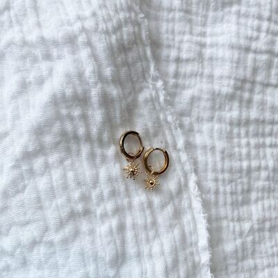 Mini Golden Sun Earring