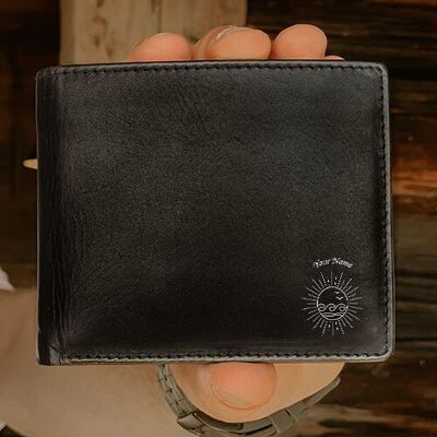 Men's wallet "Sun + Name" Personalizable