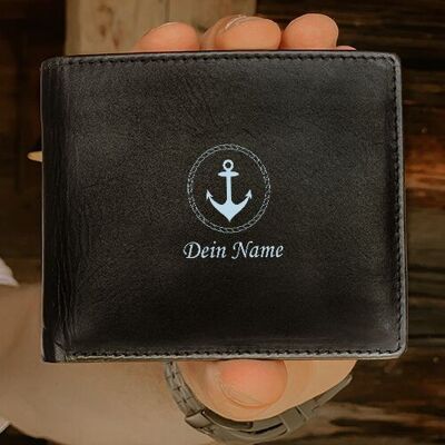 Men's wallet "Anchor + Name" Personalizable