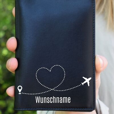 Passport cover "Airplane + Name" Personalizable