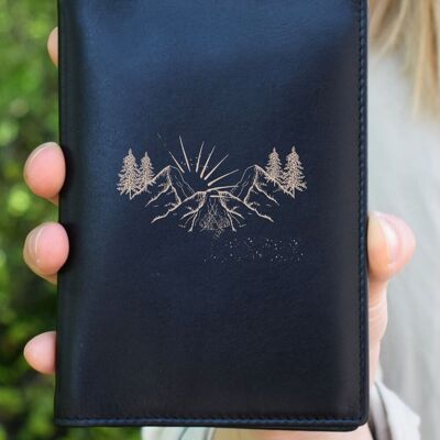 Passport cover "Mountains-Forest-Sun small middle"