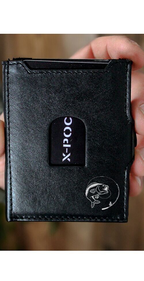 X-POC Kartenhülle aus echten Leder"Angel und Fisch"