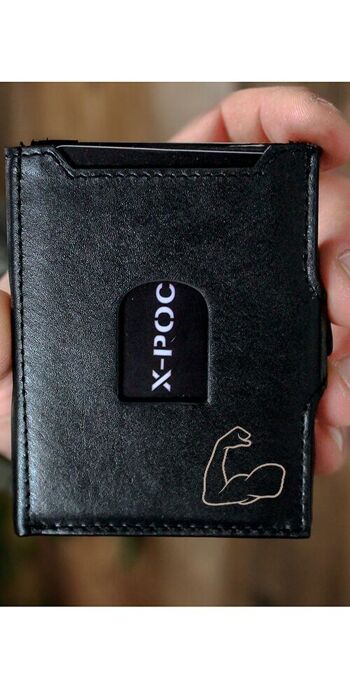 Étui pour cartes de crédit en cuir véritable X-POC "Arm" 2