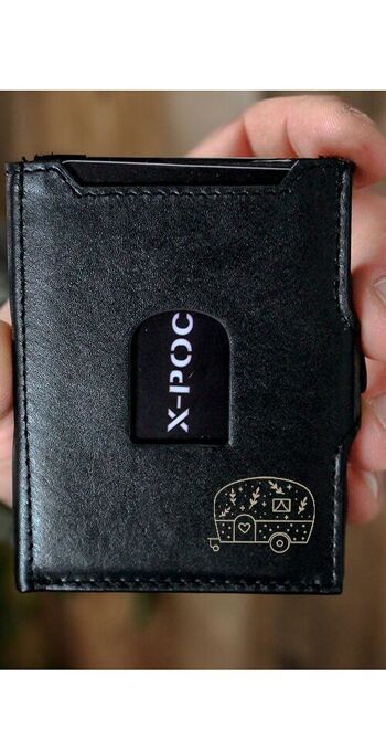 Porte-cartes X-POC en cuir véritable "Caravane" 1