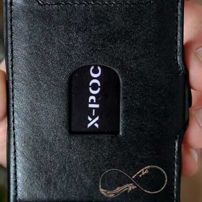 Porte-cartes de crédit X-POC en cuir véritable "Fishing - Infinite"
