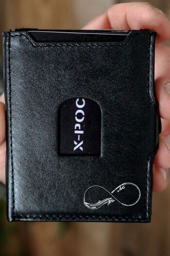 Porte-cartes de crédit X-POC en cuir véritable "Fishing - Infinite" 2