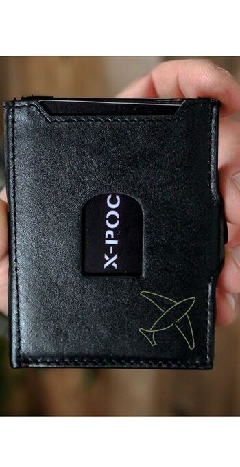 Porte-cartes de crédit X-POC en cuir véritable "Avion" 5