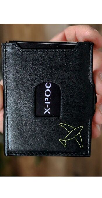 Porte-cartes de crédit X-POC en cuir véritable "Avion" 7