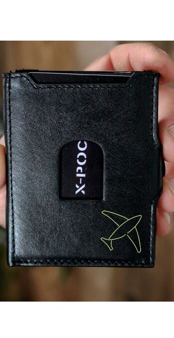 Porte-cartes de crédit X-POC en cuir véritable "Avion" 14