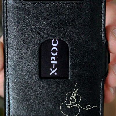 X-POC Kartenetui aus echten Leder"Gitarre"