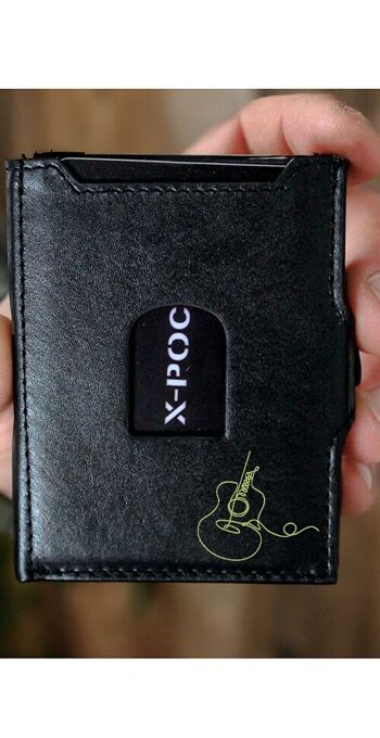 Porte-cartes X-POC en cuir véritable "Guitare" 7