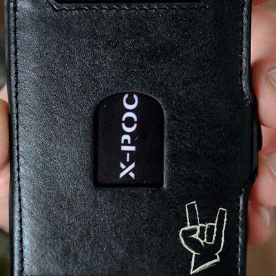 Porte-cartes X-POC en cuir véritable "Hand"