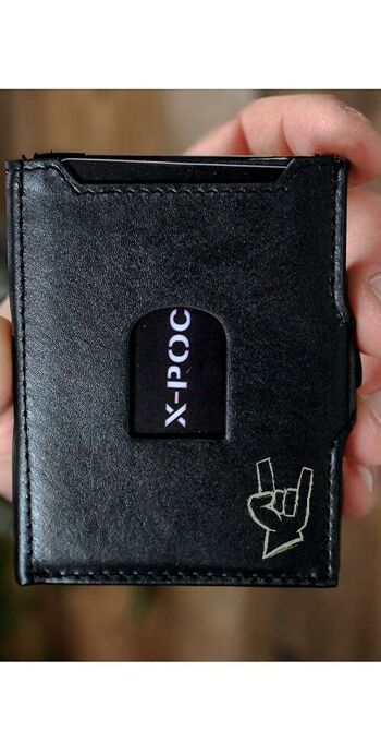 Porte-cartes X-POC en cuir véritable "Hand" 3