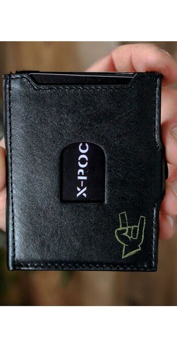 Porte-cartes X-POC en cuir véritable "Hand" 5